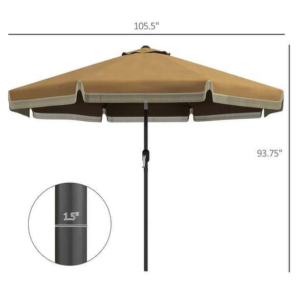 7 1 2 ft push up patio umbrella in tan Sunnyglade 7.5' Outdoor Table Umbrella Tilt Crank These light Style Selections 7.5-ft Steel Tan
