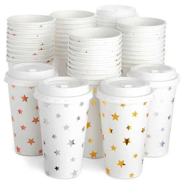 48-Pack 16 oz Disposable Hot Coffee Cups with Lids - Bed Bath & Beyond -  40198028