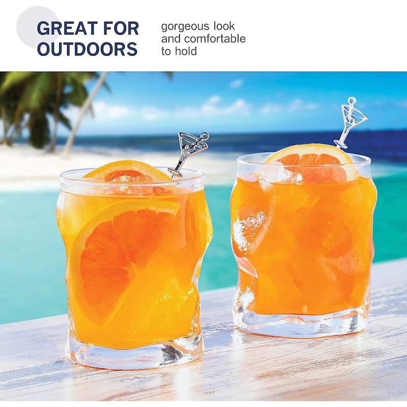 Bormioli Rocco Set of 6 Sorgente Rocks Glasses - 10.25 oz