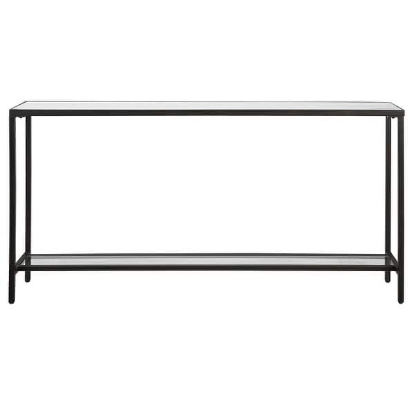 slide 1 of 1, 60" Black Unique Uttermost Hayley Spacious Rectangular Console Table