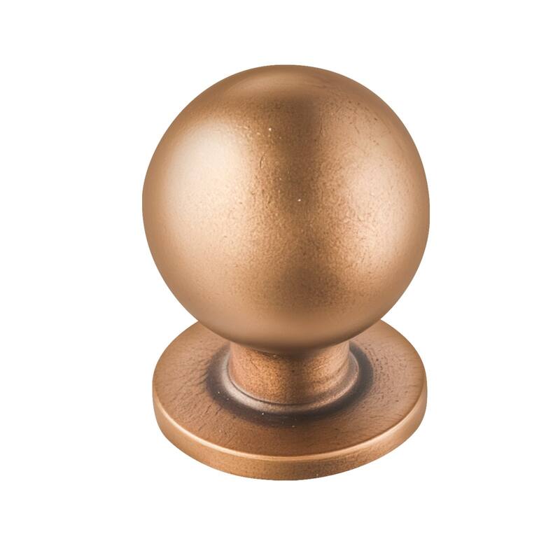 Antique Brass Round Cabinet Knobs 12 Pack Zinc Alloy Single Hole Drawer Pulls with Screws - 0.98 x 1.26 in