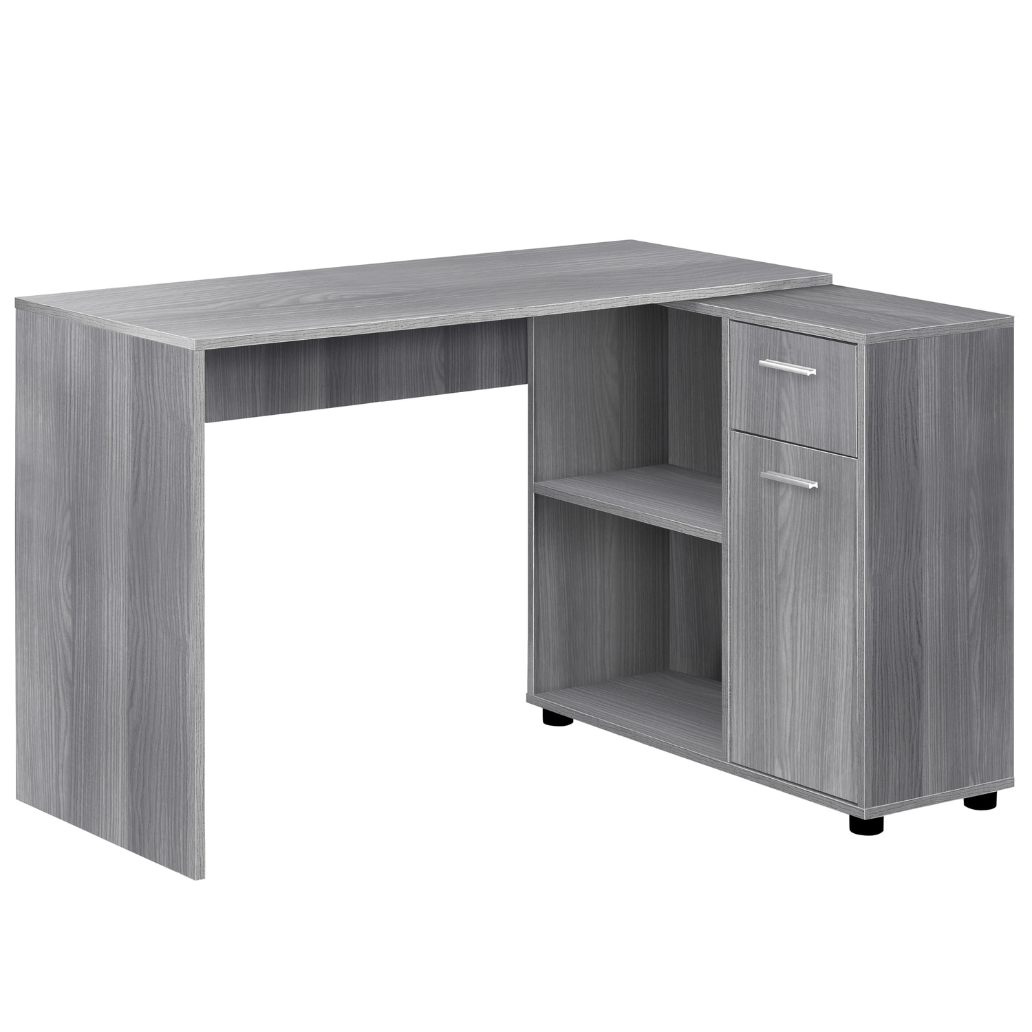 L Shaped Computer Desk with Storage - Modern Home Office Workstation - 46" Corner Desk