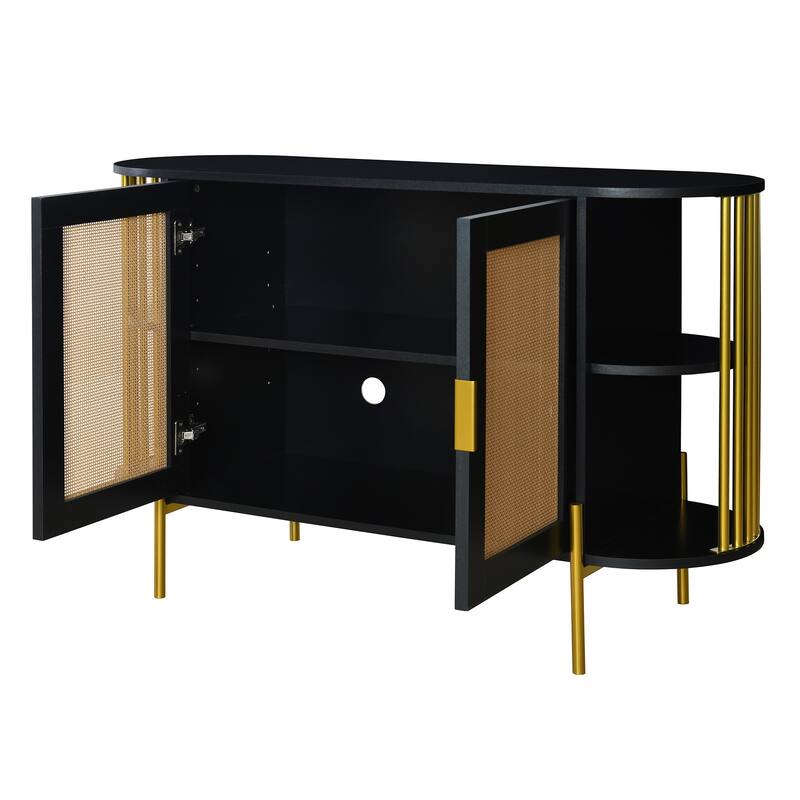 legant Curved Dining Cabinet with Gold Trim