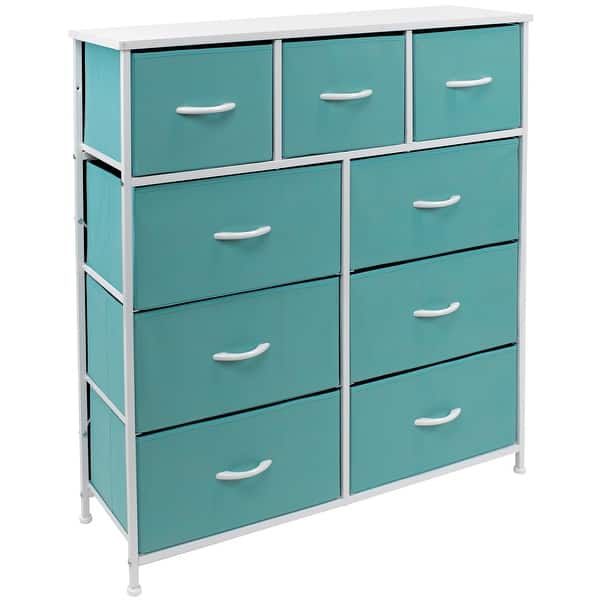 slide 2 of 44, Modern Color Print 9-cubby Storage Tower Aqua