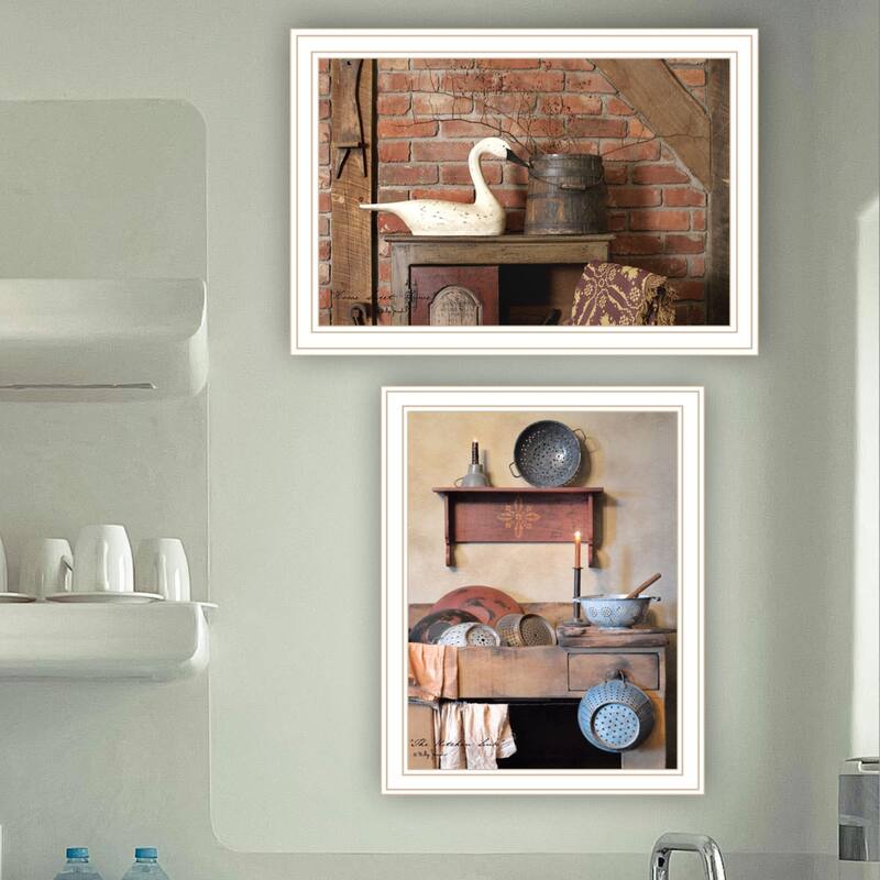 2-Piece Framed Wall Art Set - Home Sweet Home, White Frame