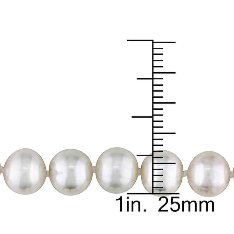 18 or 24 Inch 7.5-8 MM Cultured FW Pearl Single Strand Necklace with Sterling Silver FE Clasp by Miadora