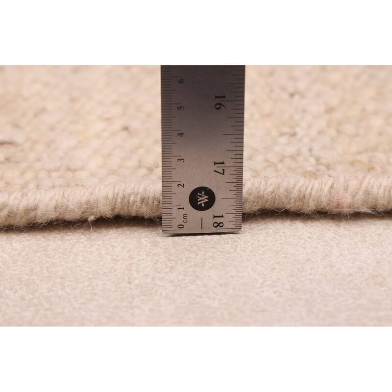 ECARPETGALLERY Hand Woven Looma Beige Wool Rug - 7'10 x 9'8