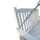 preview thumbnail 5 of 5, Outdoor Patio Front White Porch Swing with Armrests and Hanging Chains