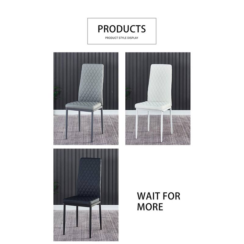 Modern Minimalist Fireproof Leather Dining Chair,Set of 6