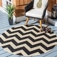 preview thumbnail 17 of 171, SAFAVIEH Courtyard Joycelyn Indoor/ Outdoor Waterproof Patio Backyard Rug 5'3" x 5'3" Round - Black/Beige