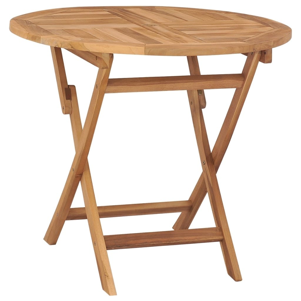 vidaXL Folding Patio Table 33.5"x30" Solid Teak Wood - 33.5"x29.9"x0"