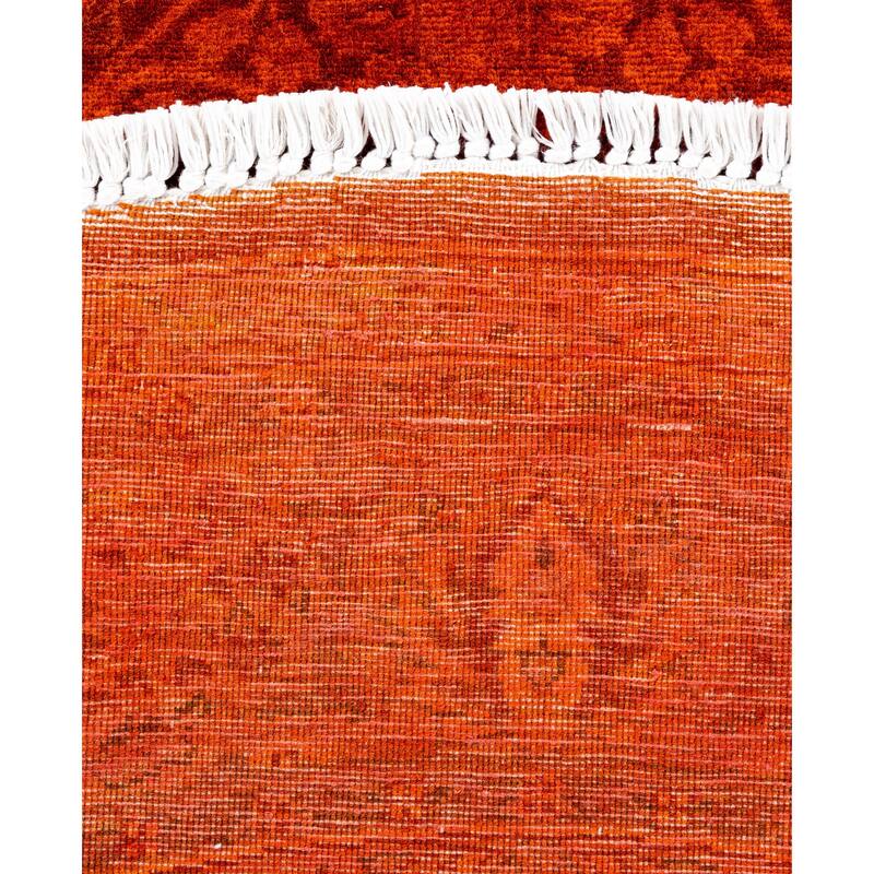 Overdyed One-of-a-Kind Hand-Knotted Area Rug - Orange - 5' 0" x 5' 0"
