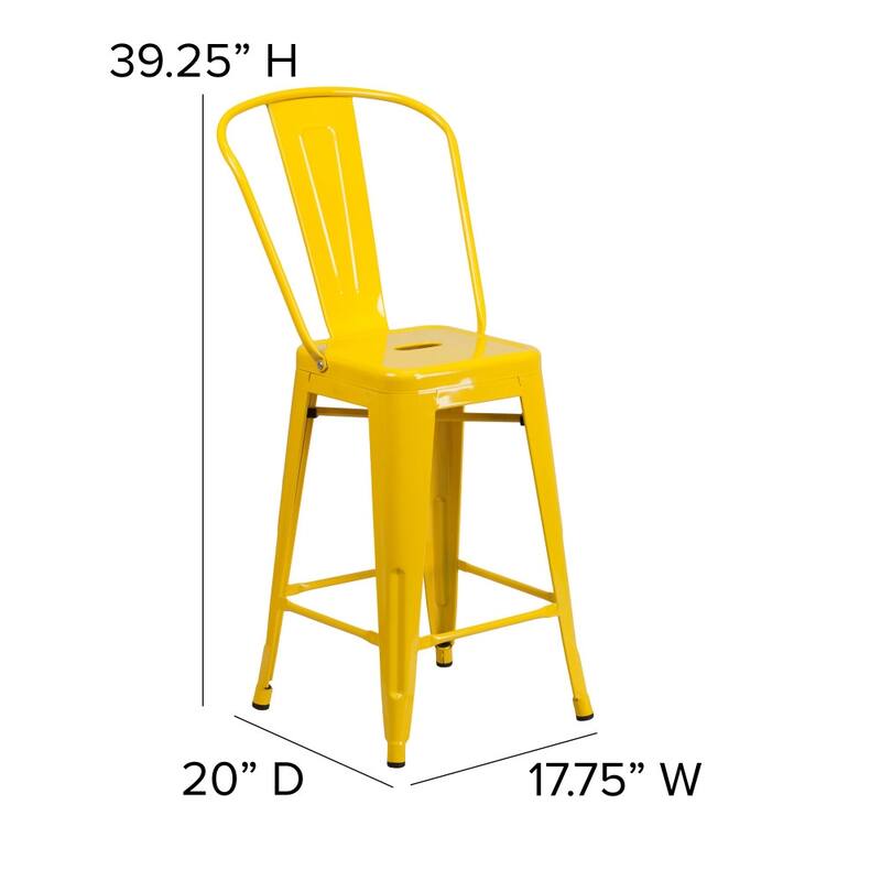 All-Weather Commercial Counter Stool with Removable Back & Poly Resin Seat