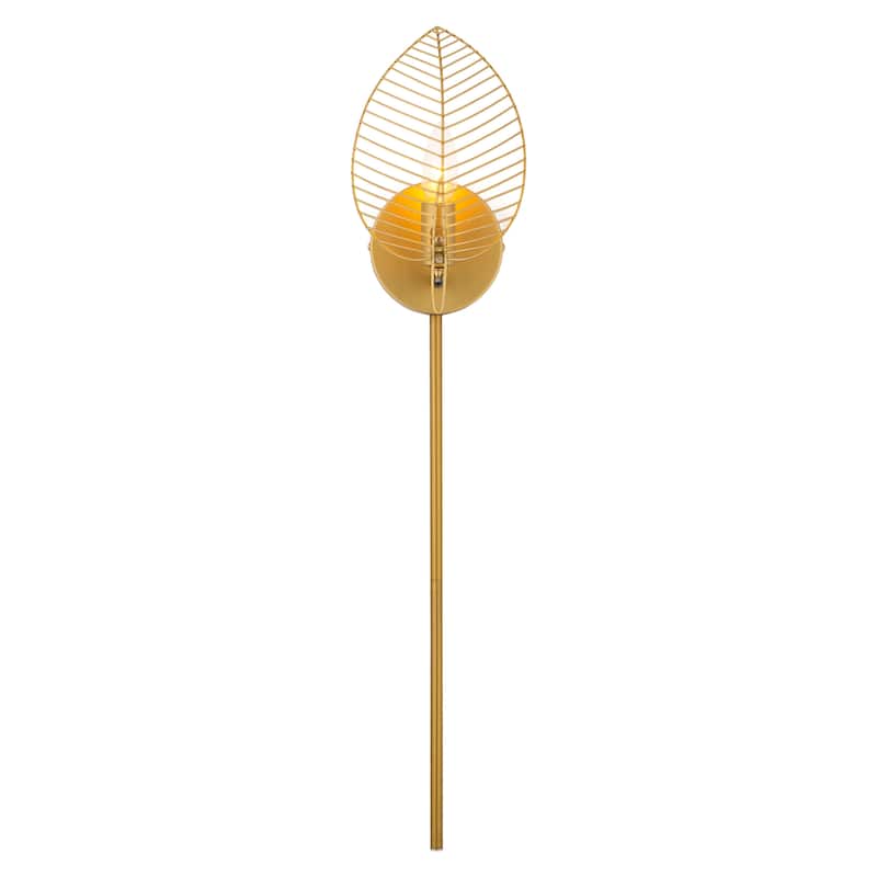 Jaida River of Goods Brushed Gold Metal Leaf Dome Shade Wall Sconce - 6" x 11.25" x 28.75"