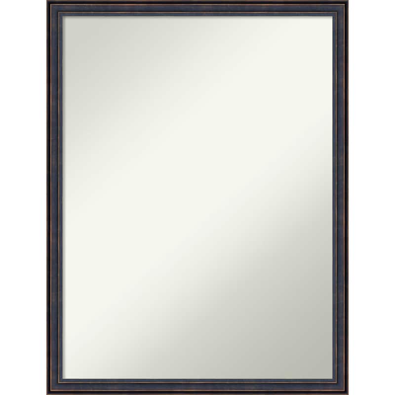 Non-Beveled Wood Bathroom Wall Mirror - Dark Bronze Scoop Frame - Dark Bronze Scoop