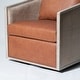 preview thumbnail 128 of 165, KINWELL 31"W Oak Frame Upholstered Swivel Barrel Armchair
