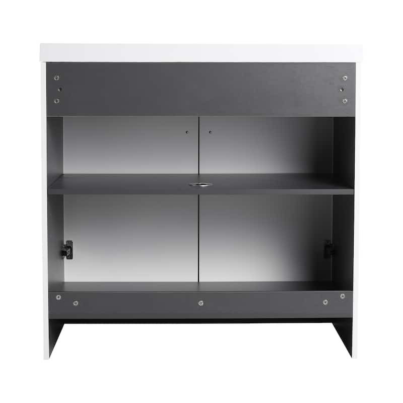 Bathroom Vanity With Sink In 24/30/36 Inch, Freestanding Bathroom Vanity With Soft Close Door and Adjustable Shelf