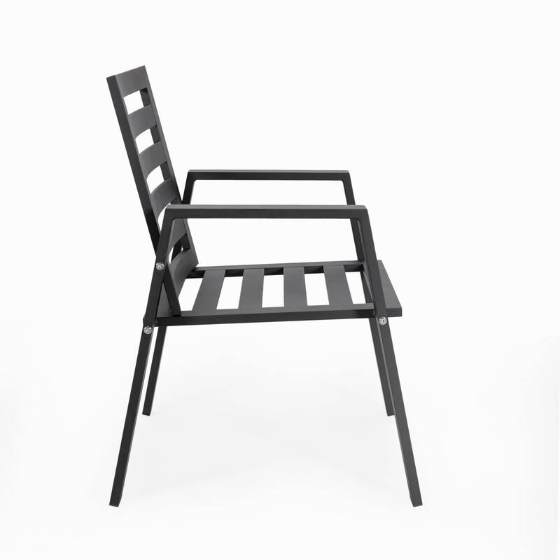 Chelsea 5-Piece Aluminum Outdoor Dining Set 48 in. Round Table and 4 Dining Armchair w/ Cushions