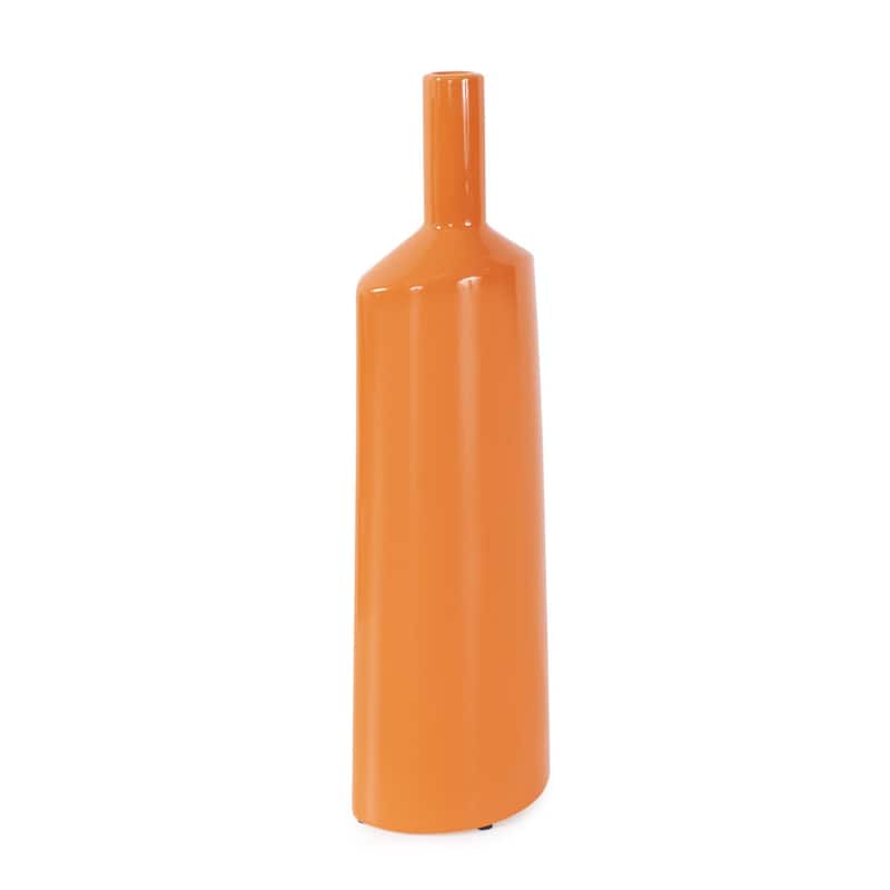 Allan Andrews Contemporary Glossy Orange Ceramic Vase