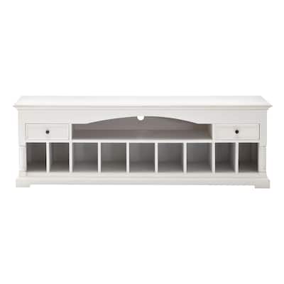 HomeRoots 71" Classic White And White Solid Console Table With Storage - 70.87
