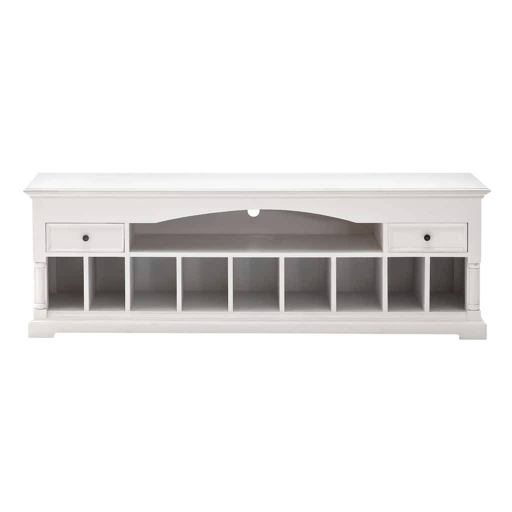 HomeRoots 71" Classic White And White Solid Console Table With Storage - 70.87