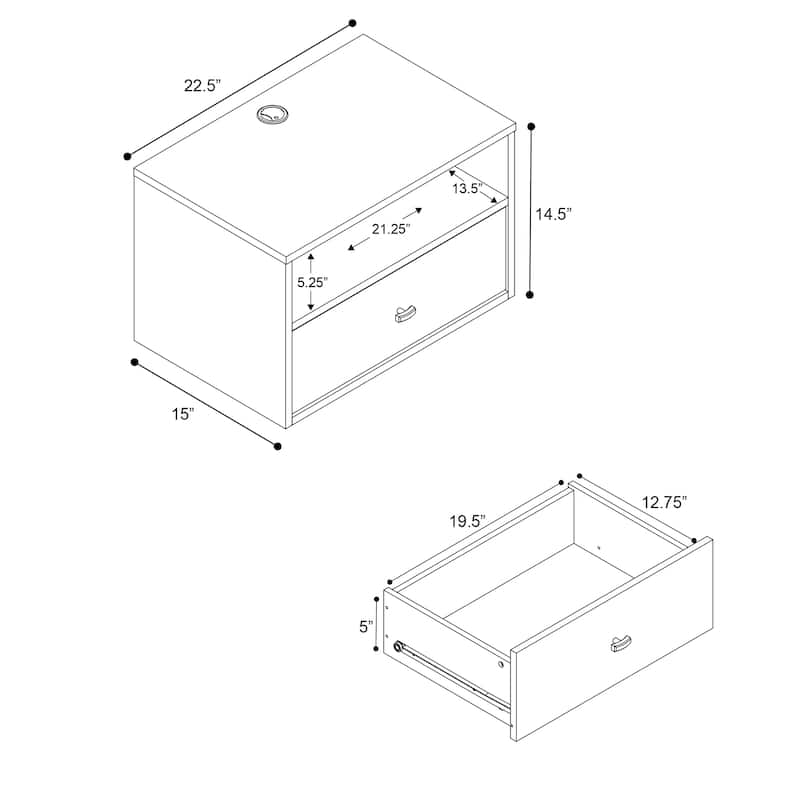 Prepac Hanging Nightstands - Set of 2