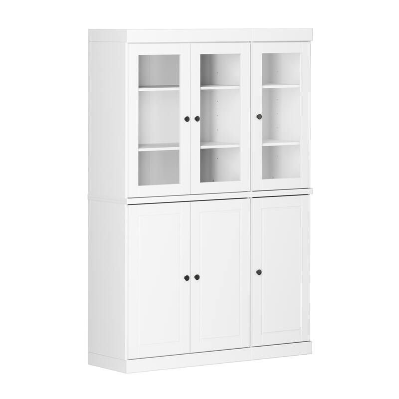 Palace Imports 100% Solid Wood Pantry China Cabinet, Raised Panel & Clear Glass Doors, 48.5" Wide, 71.5" Tall - 48.5" x 71.5"