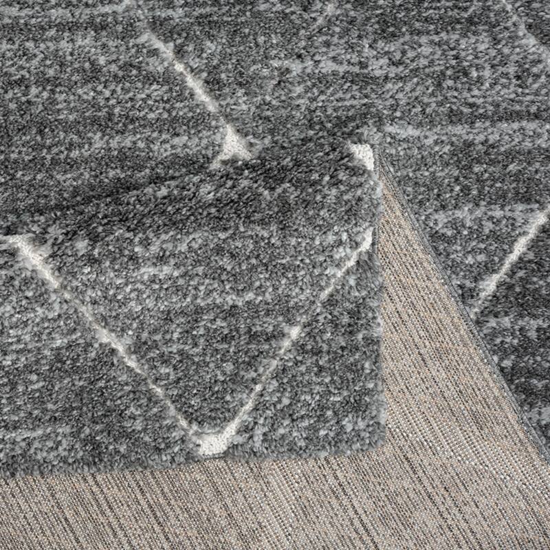 Trellis Area Rug in Grey and Cream,8' x 10' - 8' x 10'