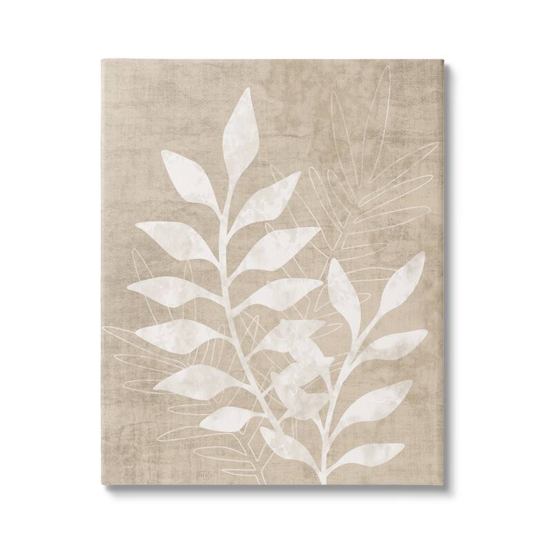 Stupell Natural Neutral Botanical Leaves Stretched Canvas Wall Art, Design by Natalie Carpentieri - 30 x 40