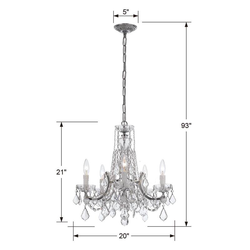 Crystorama Lighting Group Maria Theresa 5 Light 20" Wide Chandelier