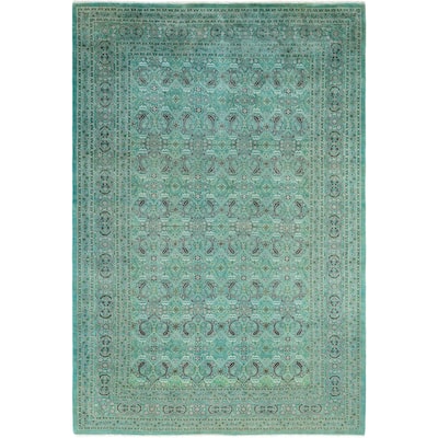 Overdyed One-of-a-Kind Hand-Knotted Area Rug - Green - 6' 2" x 9' 1"