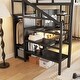 preview thumbnail 9 of 9, Full Size Metal Loft Bed with TV Cabinet, Staircase and Wardrobe