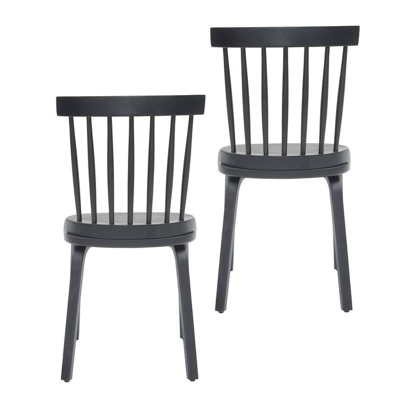 Windsor Dining Chairs Set of 2,Wood Farmhouse Spindle Back, Widen Seat, Mid-Century Modern French Country Style