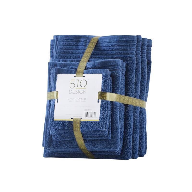 510 Design Big Bundle 100% Cotton Quick Dry 12 Piece Bath Towel Set