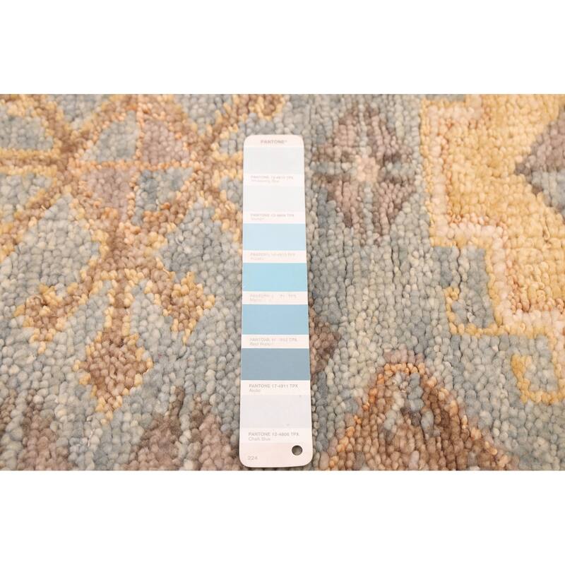 ECARPETGALLERY Hand-knotted Jules Serapi Light Blue Wool Rug - 2'8 x 9'11