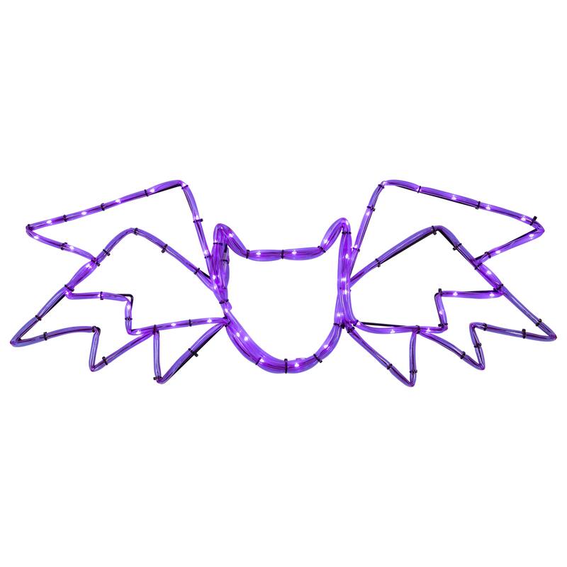 23.5" LED Lighted Purple Bat 4 Function Halloween Window Silhouette