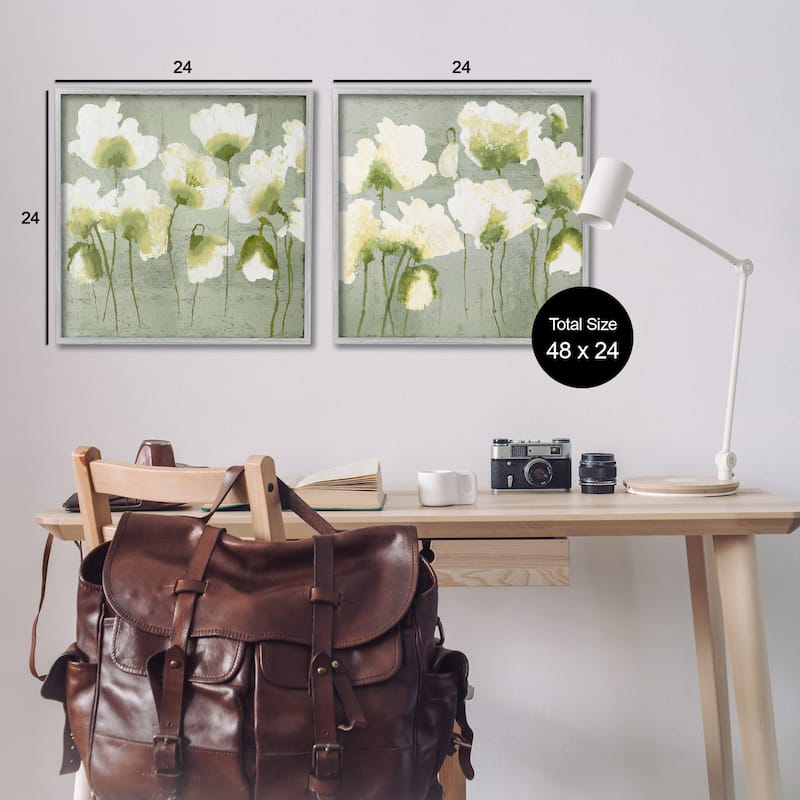Stupell Charming White Blooms Framed Giclee Art Design By Vanessa Austin (Set of 2)