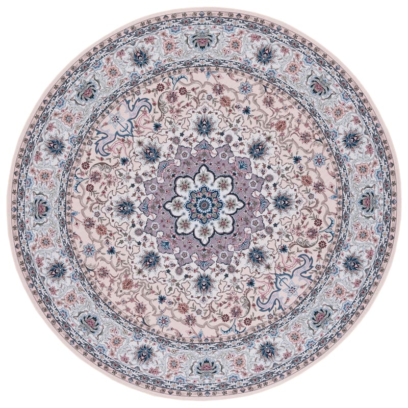 SAFAVIEH Tucson Machine Washable Slip Resistant Koidula Traditional Rug - 6' Round - Beige/Green