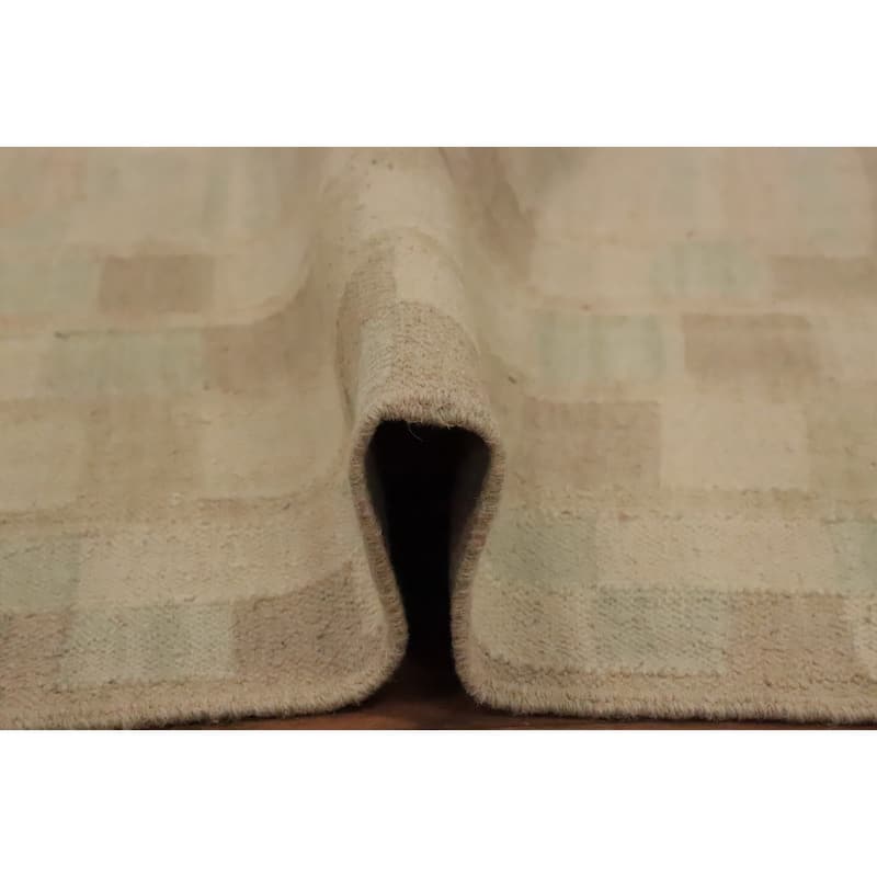 Hand Woven Oriental 100% Wool Carpet Southwestern Tribal Green Kilim Area Rug - 6' 4'' X 4' 9''