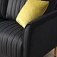 preview thumbnail 7 of 51, 2 Piece Living Room Sofa Set, Velvet Upholstered, Solid Manufactured Frame, Reversible Cushions, Metal Feet, Flared Armrests