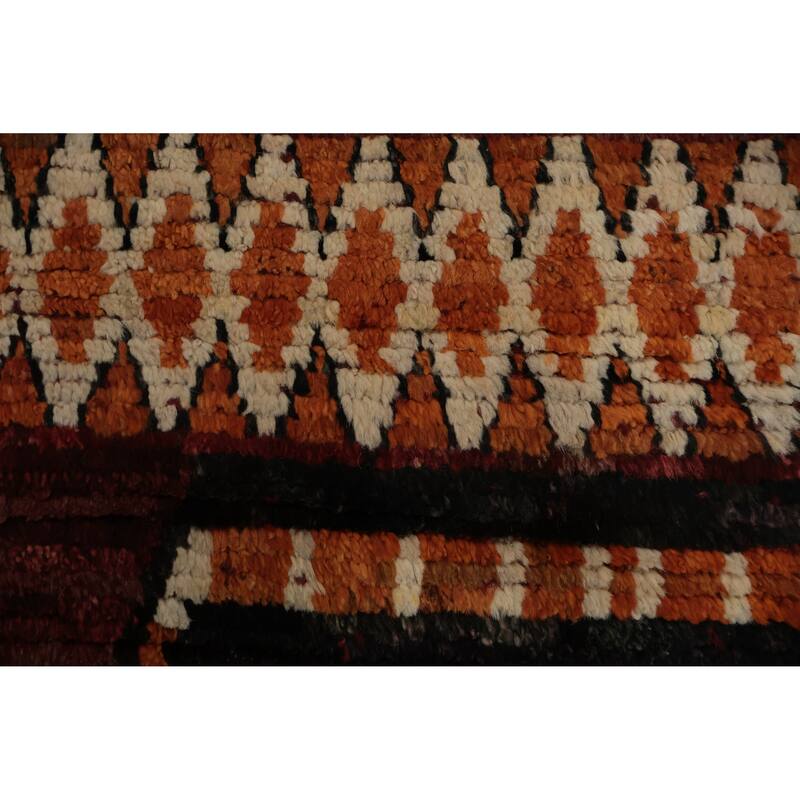 Hand Knotted Oriental 100% Wool Carpet Modern Tribal Red Moroccan Area Rug - 9' 8'' X 6' 10''