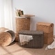 preview thumbnail 6 of 4, Joseph Rectangular Curve Resin Woven Wicker Trunk with Handles - 24" x 14" x 15" - Chocolate Brown