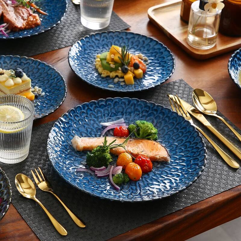 vancasso Chrys Flambed Glaze Stoneware Dinnerware Set