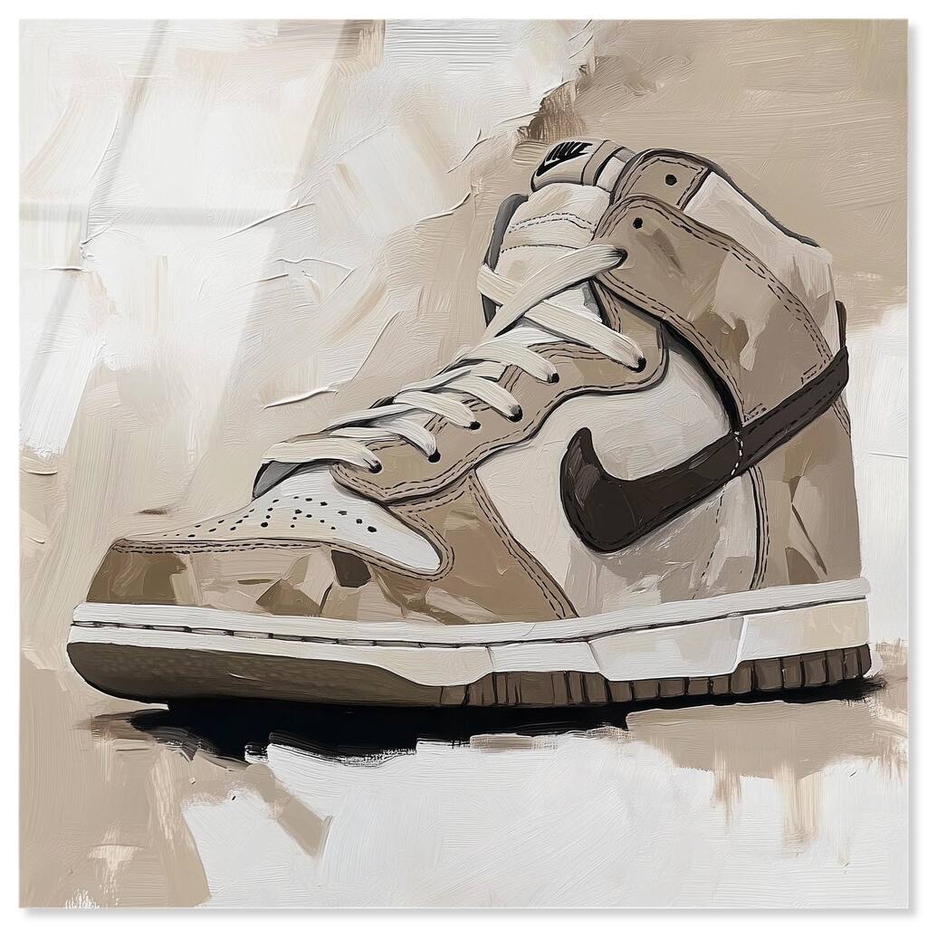 Light Tans Sneaker Acrylic by Art Remedy, Ready to Hang