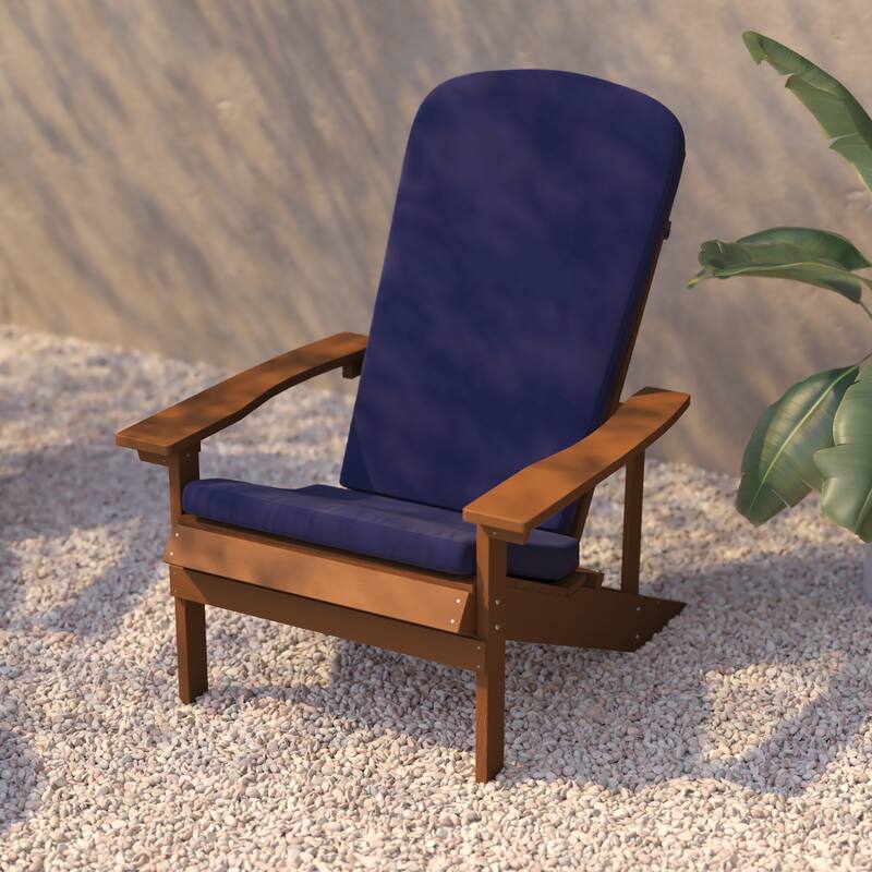 Indoor/Outdoor Adirondack Chairs with Cushions - Set of 2