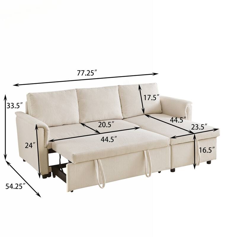 Versatile Convertible Sectional Sofa with Storage and Adjustable Backrest for Ultimate Comfort