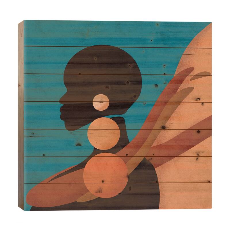 Nya Print On Wood by Reyna Noriega - Multi-Color - 26x26x1.5