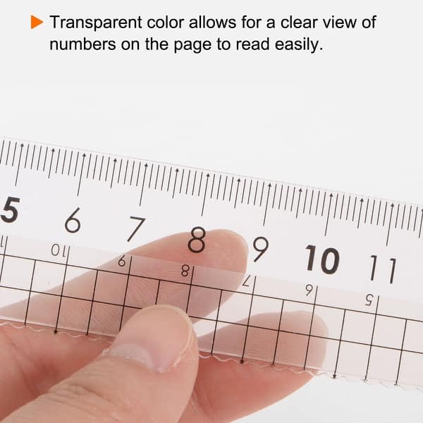 Straight Ruler 15cm Metric Clear Measuring Tool Checkered Design with ...