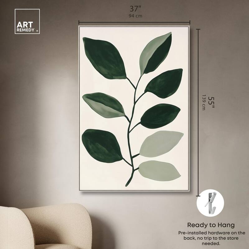 Green and Grey Branch I Canvas by Art Remedy