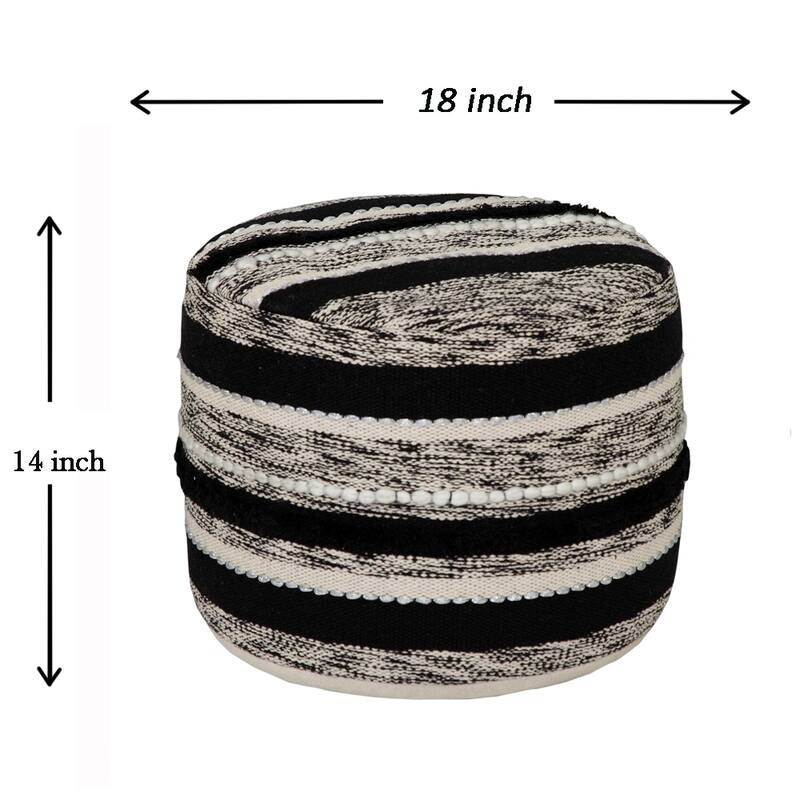 Sevita Upscale Traditional Modern Pouf Ottoman